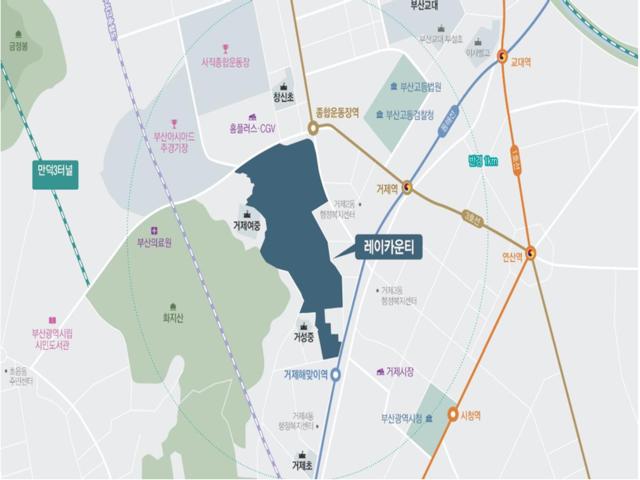 레이카운티 임대동 입지
